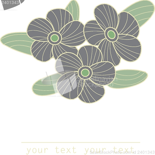 Image of Vintage card with hand drawn flowers