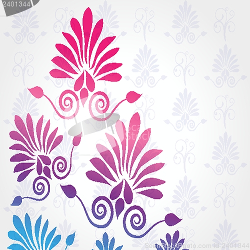 Image of Vintage card with hand drawn flowers