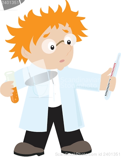 Image of funny cartoon scientist