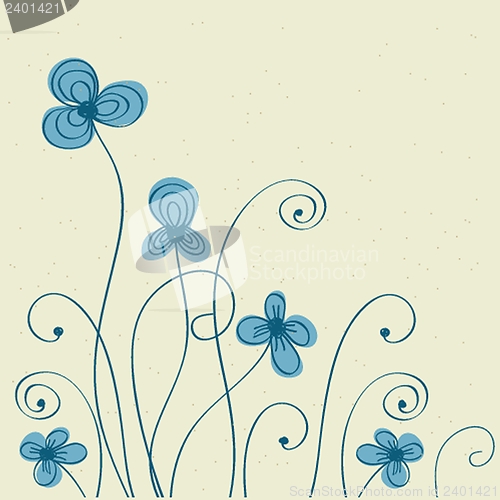 Image of Vintage card with hand drawn flowers