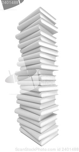 Image of Stack of Blank Books on White Background.