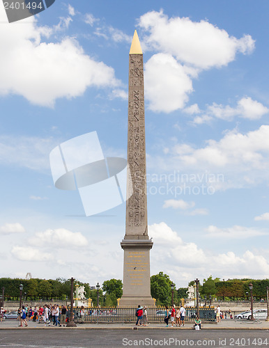 Image of PARIS- JULY 28: Obelisk of Luxor on July 28, 2013. Obelisk of Lu