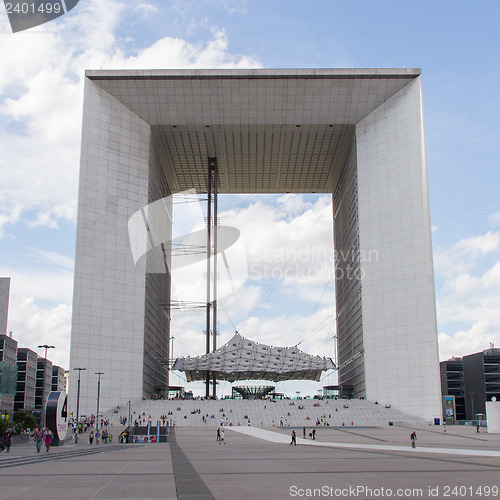 Image of PARIS - JULY 28: The Grand Arch (La Grande Arche de la Defense) 