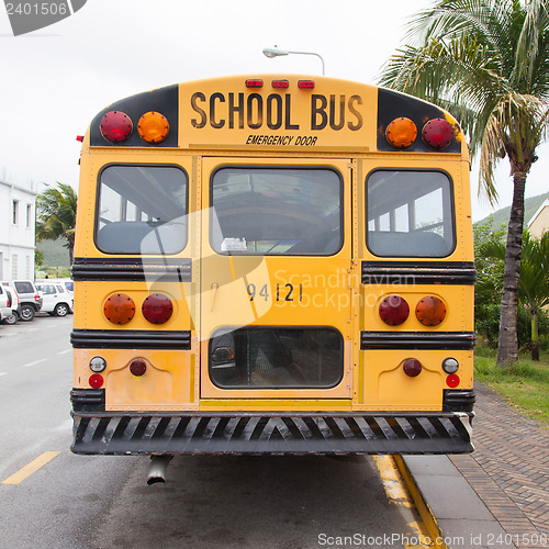 Image of Yellow school bus parked