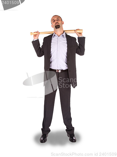 Image of Angry looking man with bat