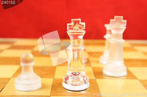 Image of Chess Game with a Red Background