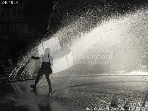 Image of Happy man cool on hot summer