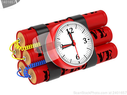 Image of Dynamite Bomb with Clock Timer.