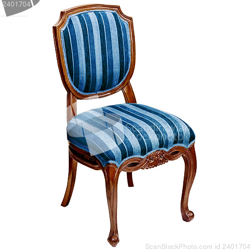 Image of Blue striped chair isolated on white background