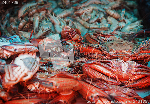 Image of Crabs and shrimp in east market