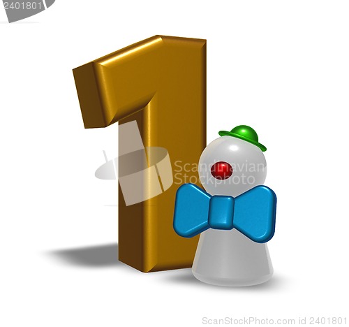 Image of number one and clown