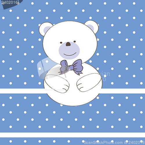 Image of Cute grey teddy bear with patch.