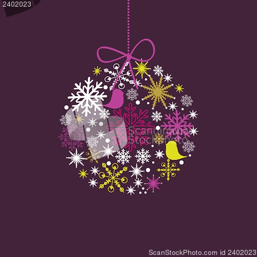 Image of Christmas card with holiday elements.