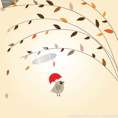 Image of Cute greetings card with birds on a swing