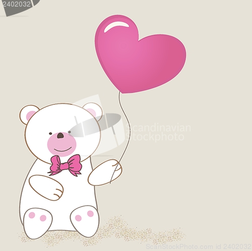 Image of Cute grey teddy bear with patch.