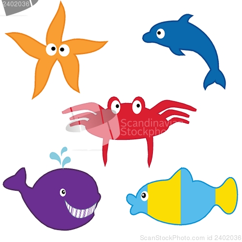 Image of Sea animals collection. Vector format