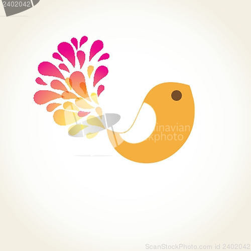 Image of Cute greetings card with birds on a swing