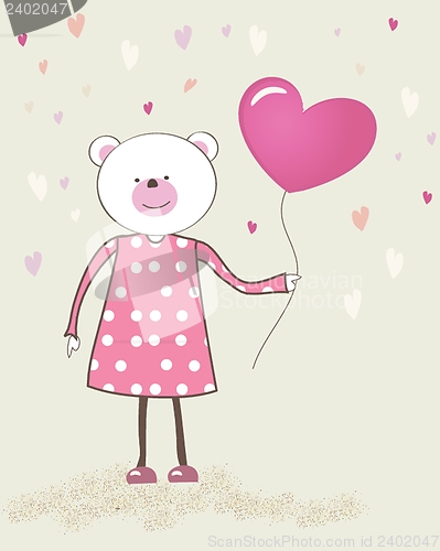 Image of Cute grey teddy bear with patch.