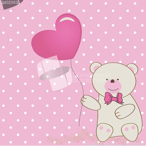 Image of Cute grey teddy bear with patch.