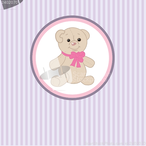 Image of Cute grey teddy bear with patch.