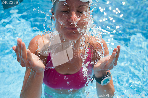 Image of Female swimmer in pool