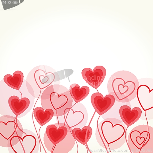 Image of Vintage card with valentines hearts