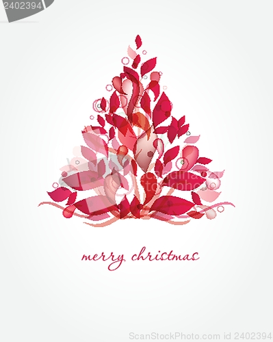 Image of Christmas background with Christmas tree, vector illustration.