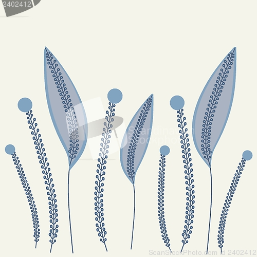 Image of Vintage card with hand drawn flowers