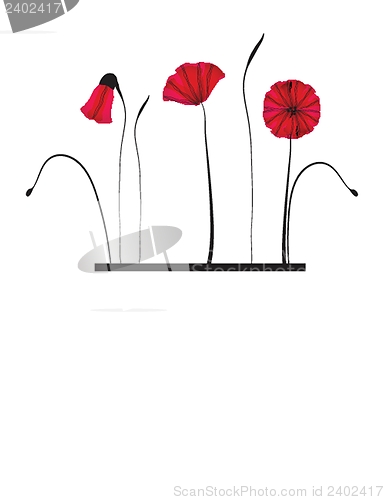 Image of Spring card with beauty poppies.