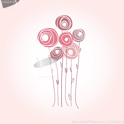Image of Retro card with vintage rose