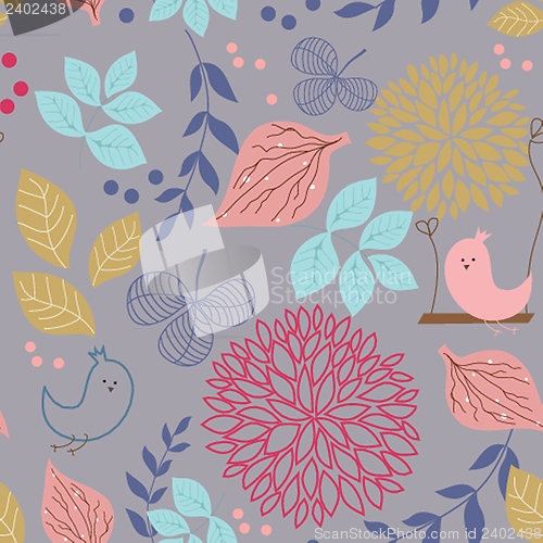 Image of Vintage seamless background with birds