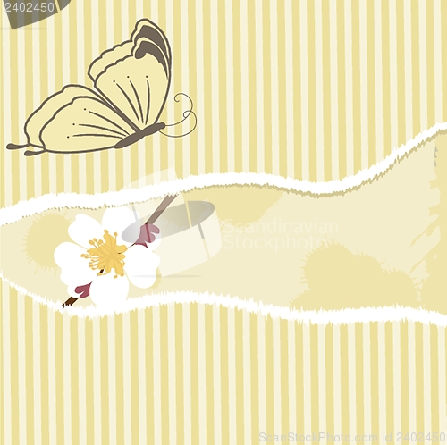 Image of Floral card with butterfly