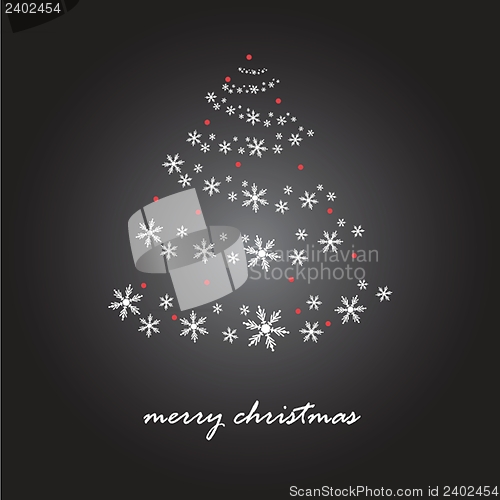 Image of Christmas background with Christmas tree, vector illustration.