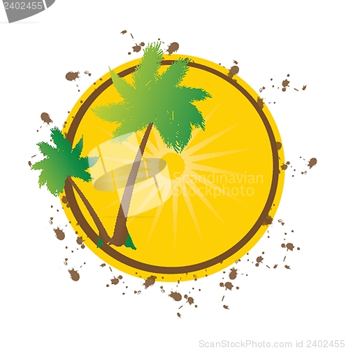 Image of Summer background with grunge beach palms