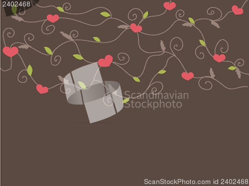 Image of Cute vector background with vintage hearts