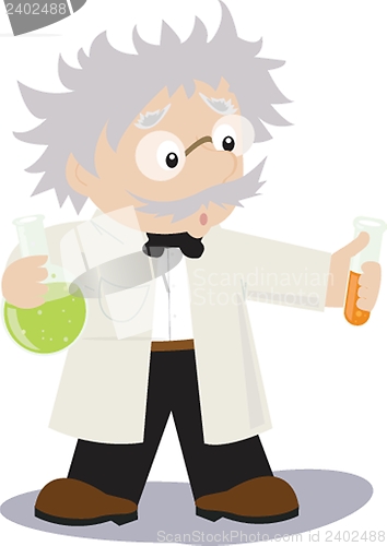 Image of funny cartoon scientist