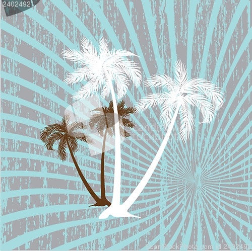 Image of Summer background with grunge beach palms