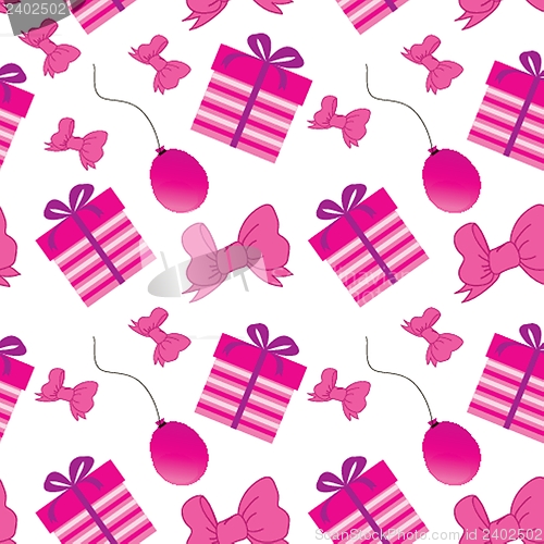 Image of Cute vector background with small cupcake
