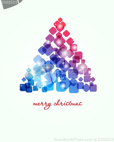 Image of Christmas background with Christmas tree, vector illustration.