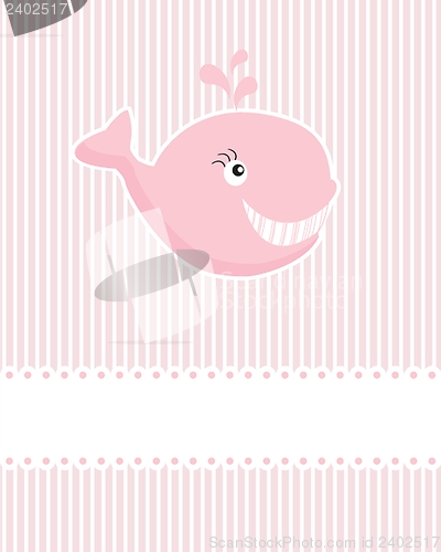 Image of Vintage baby girl arrival announcement card.