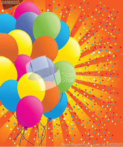 Image of background with multicolored balloons