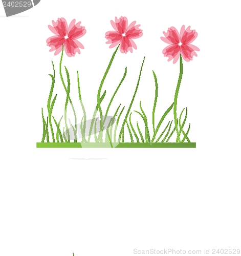 Image of Vintage floral card with handdrawn flowers