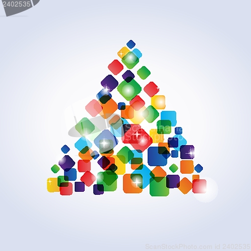 Image of Christmas background with Christmas tree, vector illustration.