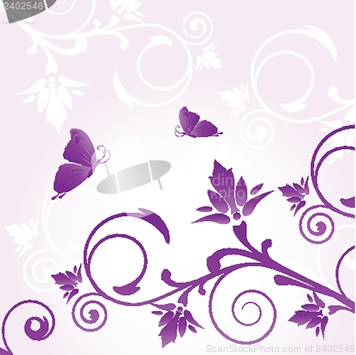 Image of Floral card with butterfly