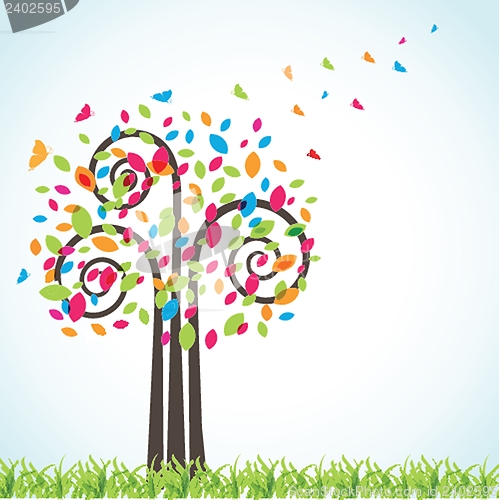 Image of Illustration of beautiful spring background