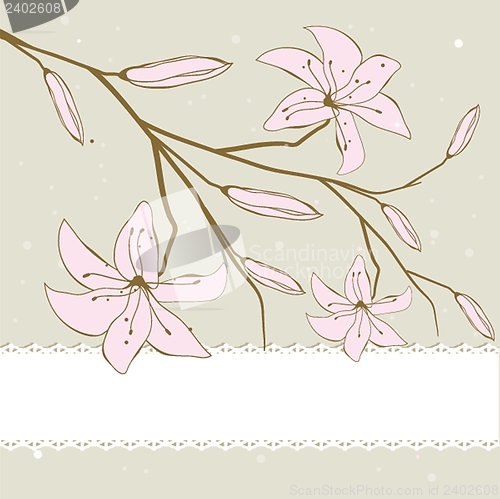 Image of Vintage card with lily.