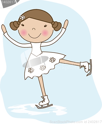 Image of Little skater, girl skating on ice