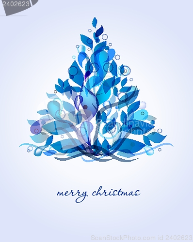 Image of Christmas background with Christmas tree, vector illustration.
