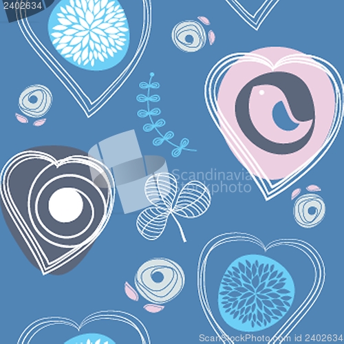Image of Vintage seamless background with birds