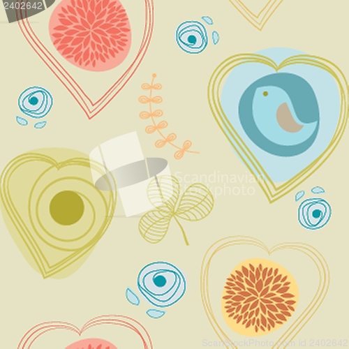 Image of Vintage seamless background with birds